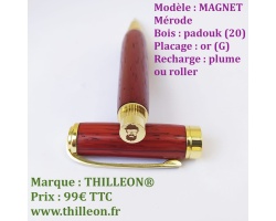 magnet_plume_ou_roller_padouk_or_stylo_artisanal_bois_thilleon_logo_marque