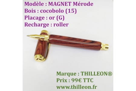 magnet_roller_cocobolo_or_stylo_artisanal_bois_thilleon_ouvert_marque