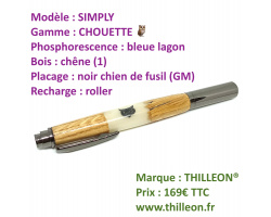 chouette_roller_chne_phospho_bleue_lagon_placage_noir_chien_de_fusil_stylo_artisanal_thilleon_ferme_marque