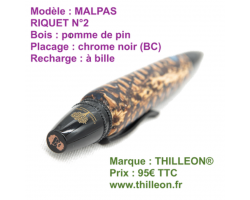 malpas_riquet_n2_pomme_de_pin_resine_bleue_chrome_noir_stylo_artisanal_bois_thilleon_orig_marque