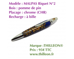 malpas_riquet_n2_pomme_de_pin_resine_bleue_chrome_stylo_artisanal_bois_thilleon_orig_marque
