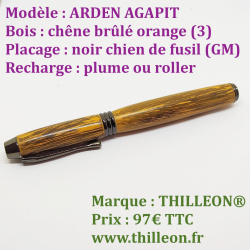 arden_agapit_plume_ou_roller_orange_noir_chien_de_fusil_stylo_artisanal_bois_thilleon_orig_marque