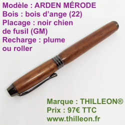 arden_mrode_roller_ou_plume_bois_dange_noir_chien_de_fusil_stylo_artisanal_bois_thilleon_marque
