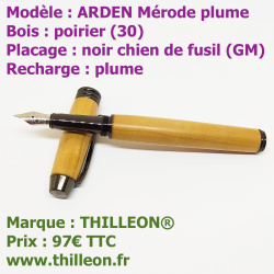 arden_poirier_noir_chien_de_fusil_stylo_artisanal_bois_thilleon_marque