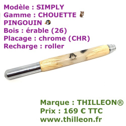 chouette_erable_pingouin_placage_chrome_horiz