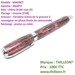 magnet_agapit_plume_ou_roller_rose_chrome_stylo_artisanal_bois_thilleon_ferme_marque