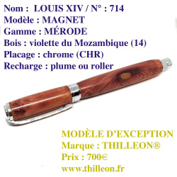 mde_714_louis_xiv_magnet_mrode_violette_mozambique_chrome_stylo_artisanal_bois_thilleon_horiz_marque