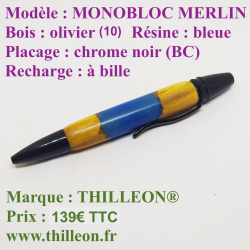 monobloc_merlin_dualite_olivier_resine_bleue_chrome_noir_bc_stylo_artisanal_bois_thilleon_original_marque_copie_2
