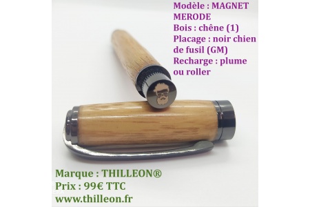magnet_merode_roller_chene_gm_stylo_artisanal_bois_thilleon_logo_marque