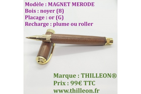 magnet_merode_roller_noyer_or_stylo_artisanal_bois_thilleon_ouvert_marque