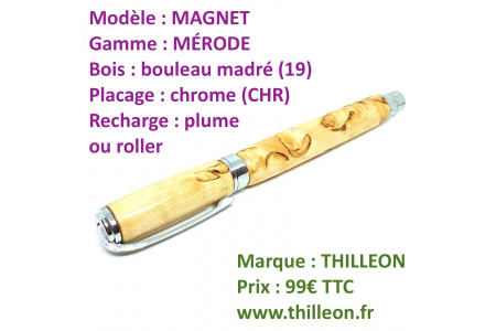 magnet_mrode_plume_ou_roller_bouleau_madr_chrome_stylo_artisanal_bois_thilleon_ferme_marque