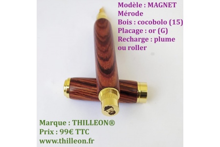 magnet_plume_cocobolo_or_stylo_artisanal_bois_thilleon_logo_marque