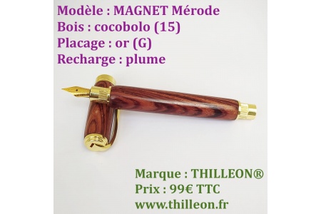 magnet_plume_cocobolo_or_stylo_artisanal_bois_thilleon_ouvert_marque