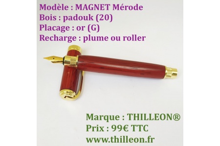 magnet_plume_padouk_or_stylo_artisanal_bois_thilleon_ouvert_marque