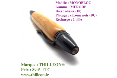 monobloc__bille__olivier_chrome_noir_stylo_artisanal_bois_thilleon_logo_marque