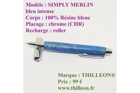 simply_merlin_bleu_intense_100_resine_chrome_stylo_artisanal_en_bois_thilleon_orig_marque