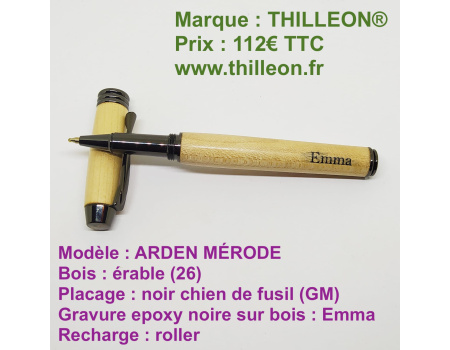 arden_merode_roller_erable_noir_chien_de_fusil_gm_gravure_epoxy_sur_bois_stylo_artisanal_bois_thilleon_orig_marque