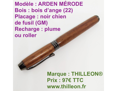 arden_mrode_roller_ou_plume_bois_dange_noir_chien_de_fusil_stylo_artisanal_bois_thilleon_marque