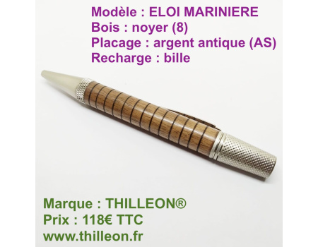 eloi_mariniere_noyer_8_argent_antique_as_stylo_artisanal_bois_thilleon
